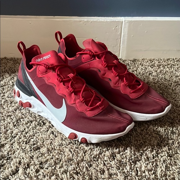Nike React Element 55 Red Sneakers - Picture 1 of 2